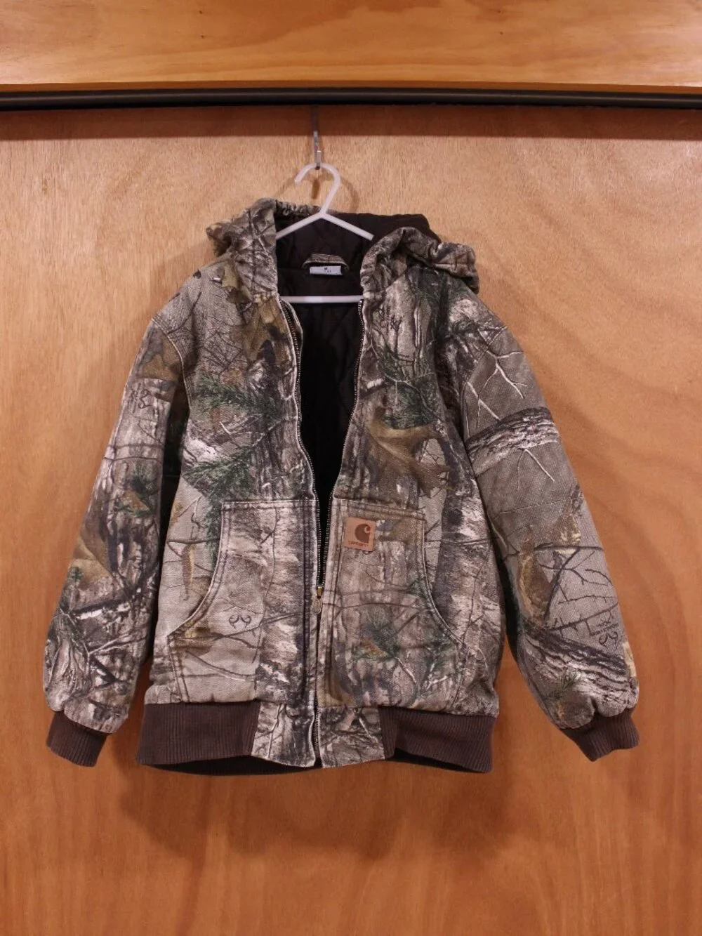 Carhartt Mossy Oak Camo Canvas Insulated Camo Coat Boys Medium 10-12